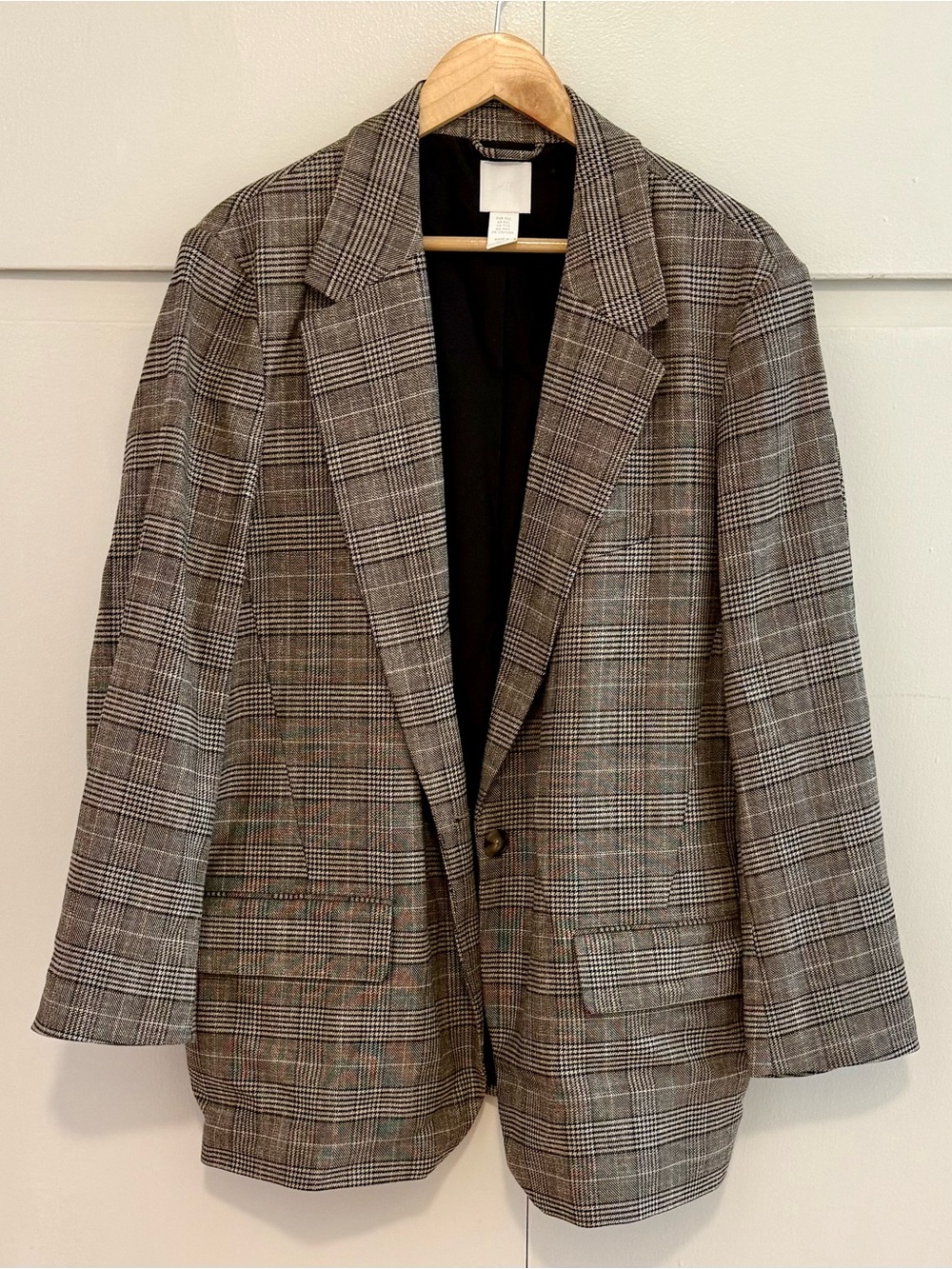 H&M Oversize Plaid Brown Blazer - Women's XXL